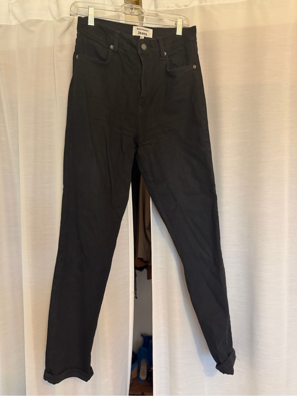 Reformation Black Womens Jeans - High Rise Staight Fit Size 28